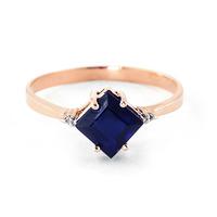 sapphire and diamond ring 145ct in 9ct rose gold