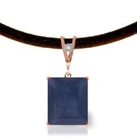 Sapphire and Diamond Leather Pendant Necklace 7.0ct in 9ct Rose Gold