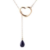 Sapphire Briolette Pendant Necklace 3.3ct in 9ct Rose Gold