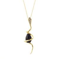 Sapphire and Diamond Serpent Pendant Necklace 3.3ct in 9ct Gold