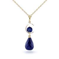 Sapphire Briolette Pendant Necklace 9.3ctw in 9ct Gold