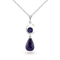 Sapphire Briolette Pendant Necklace 9.3ctw in 9ct White Gold