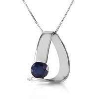 Sapphire Arc Pendant Necklace 1.5ct in 9ct White Gold