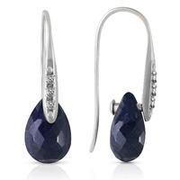 Sapphire and Diamond Drop Earrings 8.0ctw in 9ct White Gold