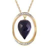 Sapphire and Diamond Pendant Necklace 13.0ct in 9ct Gold