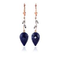 Sapphire and Diamond Drop Earrings 25.7ctw in 9ct Rose Gold