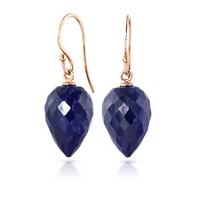 Sapphire Briolette Drop Earrings 25.8ctw in 9ct Rose Gold