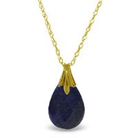 Sapphire Briolette Pendant Necklace 4.0ct in 9ct Gold