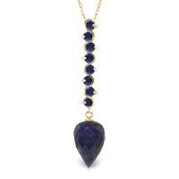 Sapphire Briolette Pendant Necklace 14.55ctw in 9ct Gold