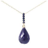 Sapphire Briolette Pendant Necklace 9.0ctw in 9ct Gold