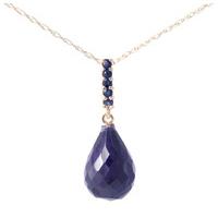 Sapphire Briolette Pendant Necklace 9.0ctw in 9ct Rose Gold