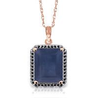 Sapphire and Diamond Halo Pendant Necklace 6.4ct in 9ct Rose Gold