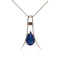 Sapphire Eiffel Pendant Necklace 1.5ct in 9ct Rose Gold