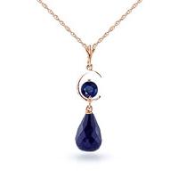 Sapphire Briolette Pendant Necklace 9.3ctw in 9ct Rose Gold