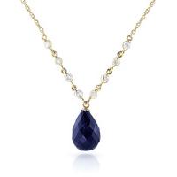 Sapphire and Diamond Pendant Necklace 14.8ct in 9ct Gold