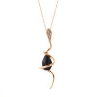 Sapphire and Diamond Serpent Pendant Necklace 3.3ct in 9ct Rose Gold