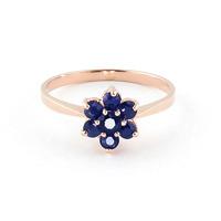 sapphire wildflower cluster ring 066ctw in 9ct rose gold