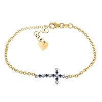 sapphire and diamond adjustable cross bracelet 015ctw in 9ct gold