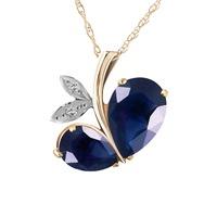 Sapphire and Diamond Eternal Pendant Necklace 5.3ctw in 9ct Gold