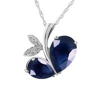 Sapphire and Diamond Eternal Pendant Necklace 5.3ctw in 9ct White Gold