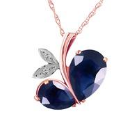 Sapphire and Diamond Eternal Pendant Necklace 5.3ctw in 9ct Rose Gold