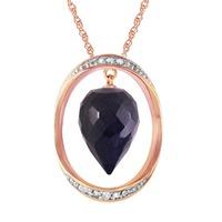 Sapphire and Diamond Pendant Necklace 13.0ct in 9ct Rose Gold