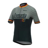 santini il lombardia short sleeve jersey grey m