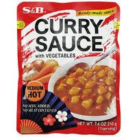 S&B Hot Instant Curry Sauce with Vegetables, Medium