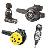 scubapro mk25s600 black tech regulator with c200 octo triple console w ...