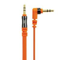 Scosche Flatout Audio Cable (orange) With One Straight 3.5mm Connector And One 90 Degree 3.5mm Connector