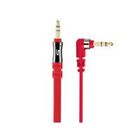 scosche flatout audio cable red with one straight 35mm connector and o ...