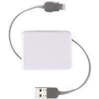 Scosche Retractable Charge and Sync Cable (White) for Lightning Devices