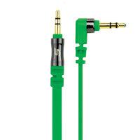 Scosche Flatout Audio Cable (green) With One Straight 3.5mm Connector And One 90 Degree 3.5mm Connector