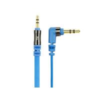 scosche flatout audio cable blue with one straight 35mm connector and  ...