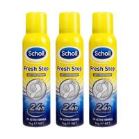 scholl fresh step foot spray 150ml triple pack