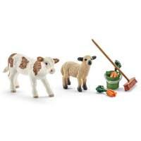 Schleich Stable Cleaning Kit with Calf and Lamb