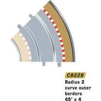 scalextric radius 2 outer borderbarrier 45 degree 132 scale
