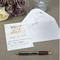 Scripted Marble Save The Date Cards - 10 Pack