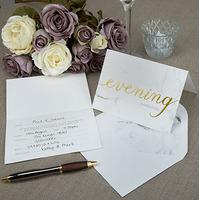 Scripted Marble Evening Invitation Cards - 10 Pack