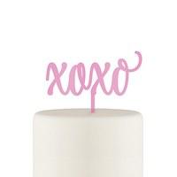 script xoxo acrylic cake topper dark pink