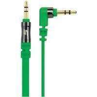 Scosche flatOUT Audio Cable (Green) with One Straight 3.5mm Connector and One 90 Degree 3.5mm Connector