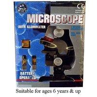 Science Microscope With Illuminator Kids Play Set Toy Gift Battery Operated