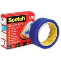 scotch 820 35mm x 3m anti tampering secure tape blue