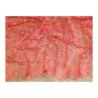 scalloped edge couture bridal heavy guipure lace fabric coral