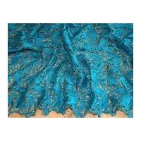 Scalloped Edge Couture Bridal Heavy Guipure Lace Fabric Teal