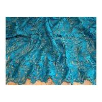 scalloped edge couture bridal heavy guipure lace fabric teal