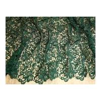 Scalloped Edge Couture Bridal Heavy Guipure Lace Fabric Bottle Green