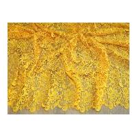 Scalloped Edge Couture Bridal Heavy Guipure Lace Fabric Yellow