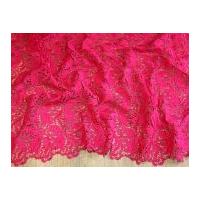 Scalloped Edge Couture Bridal Heavy Guipure Lace Fabric Cerise Pink