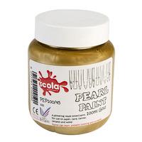 Scola PEP100/45 Pearl Acrylic Paint 100ml Gold - Pack of 6